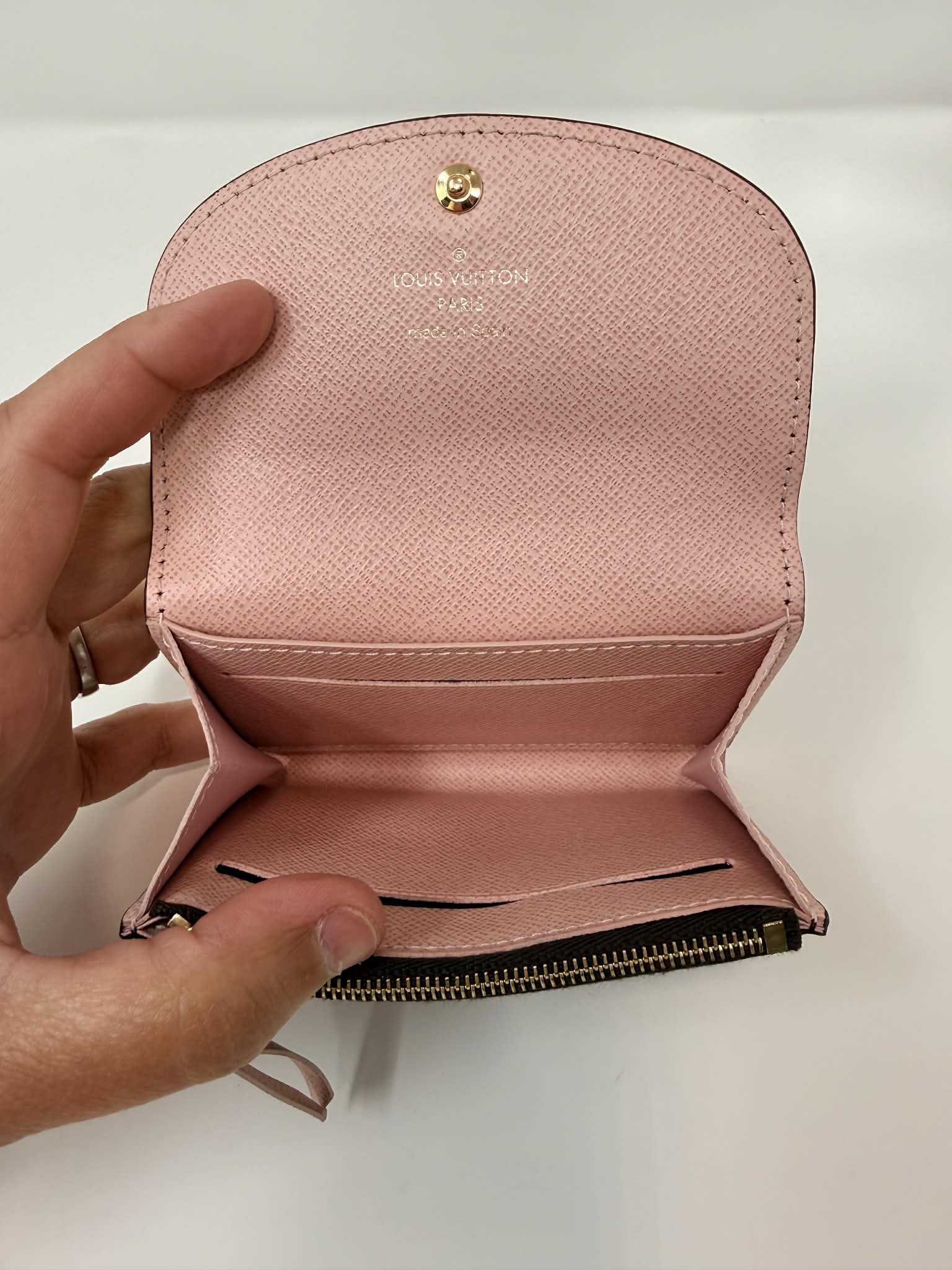Louis Vuitton	Rosalie Monogram Coated Canvas Wallet w Pink Interior