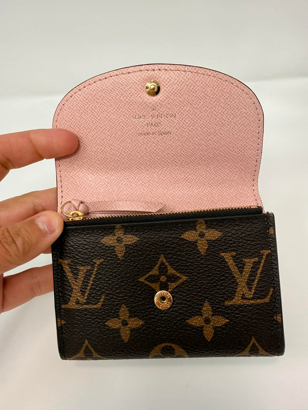 Louis Vuitton	Rosalie Monogram Coated Canvas Wallet w Pink Interior