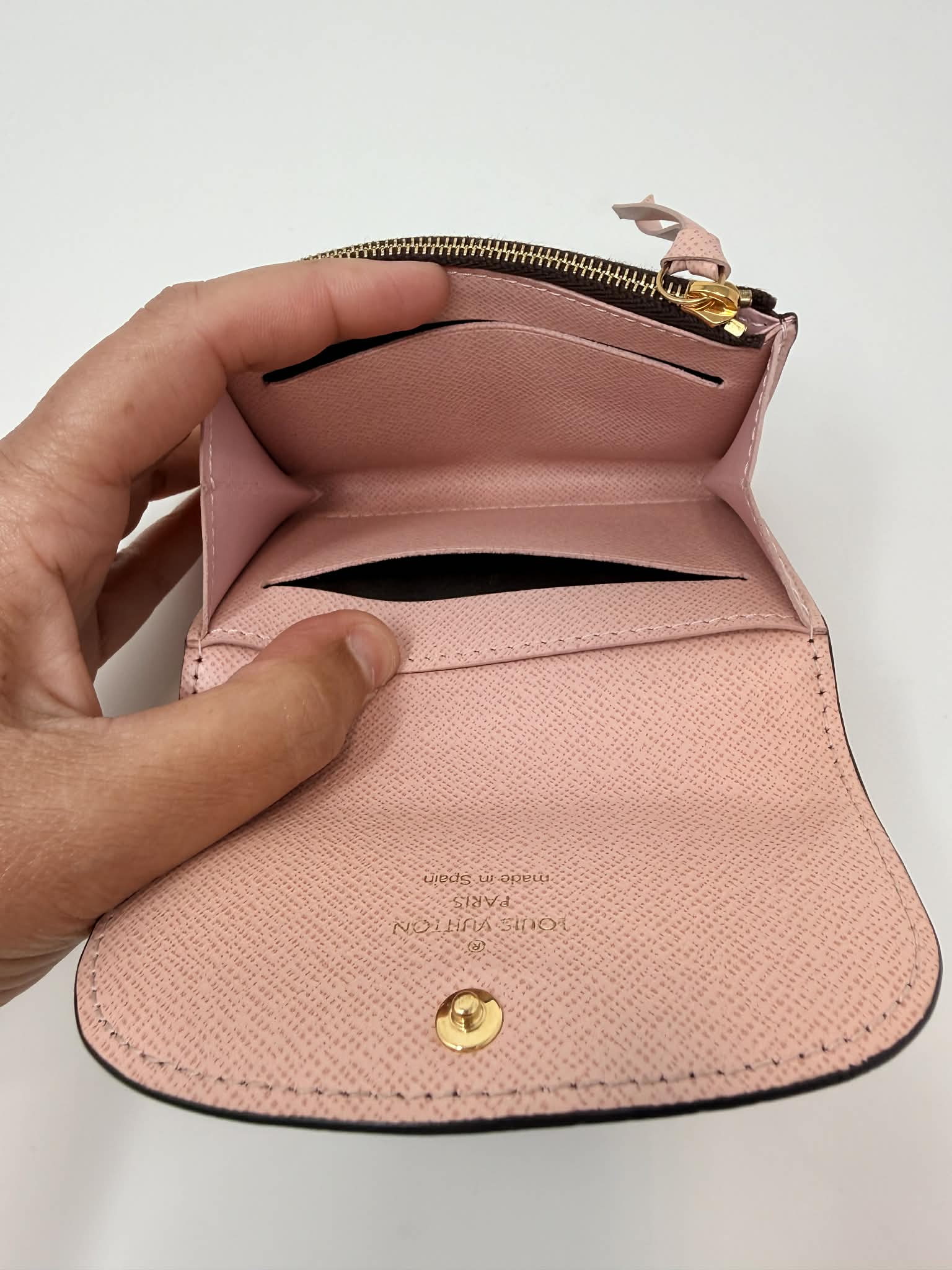 Louis Vuitton	Rosalie Monogram Coated Canvas Wallet w Pink Interior