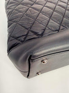 Chanel Aged Calfskin Quilted Be CC Tote Black