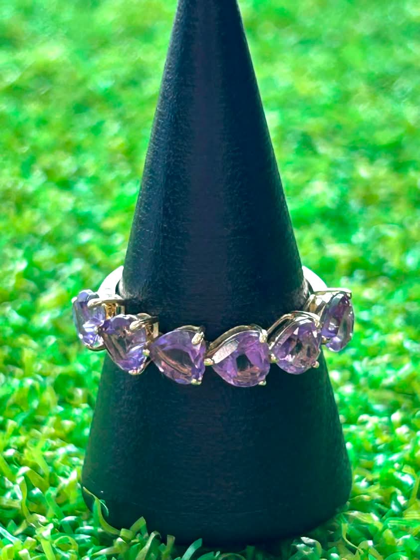 Amethyst 18K Yellow Gold Ring Size 6.75