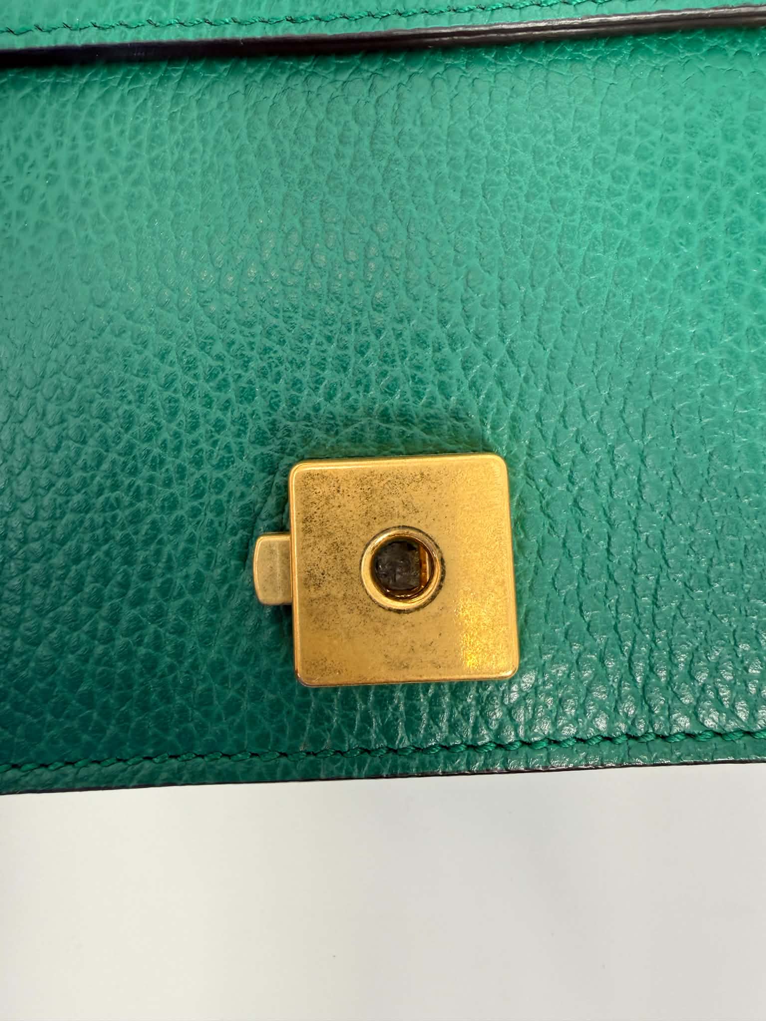 Gucci Dollar Calfskin Crystal Small Dionysus Shoulder Bag Emerald