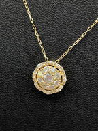 Diamond Pendant in 18K Yellow Gold with Chain