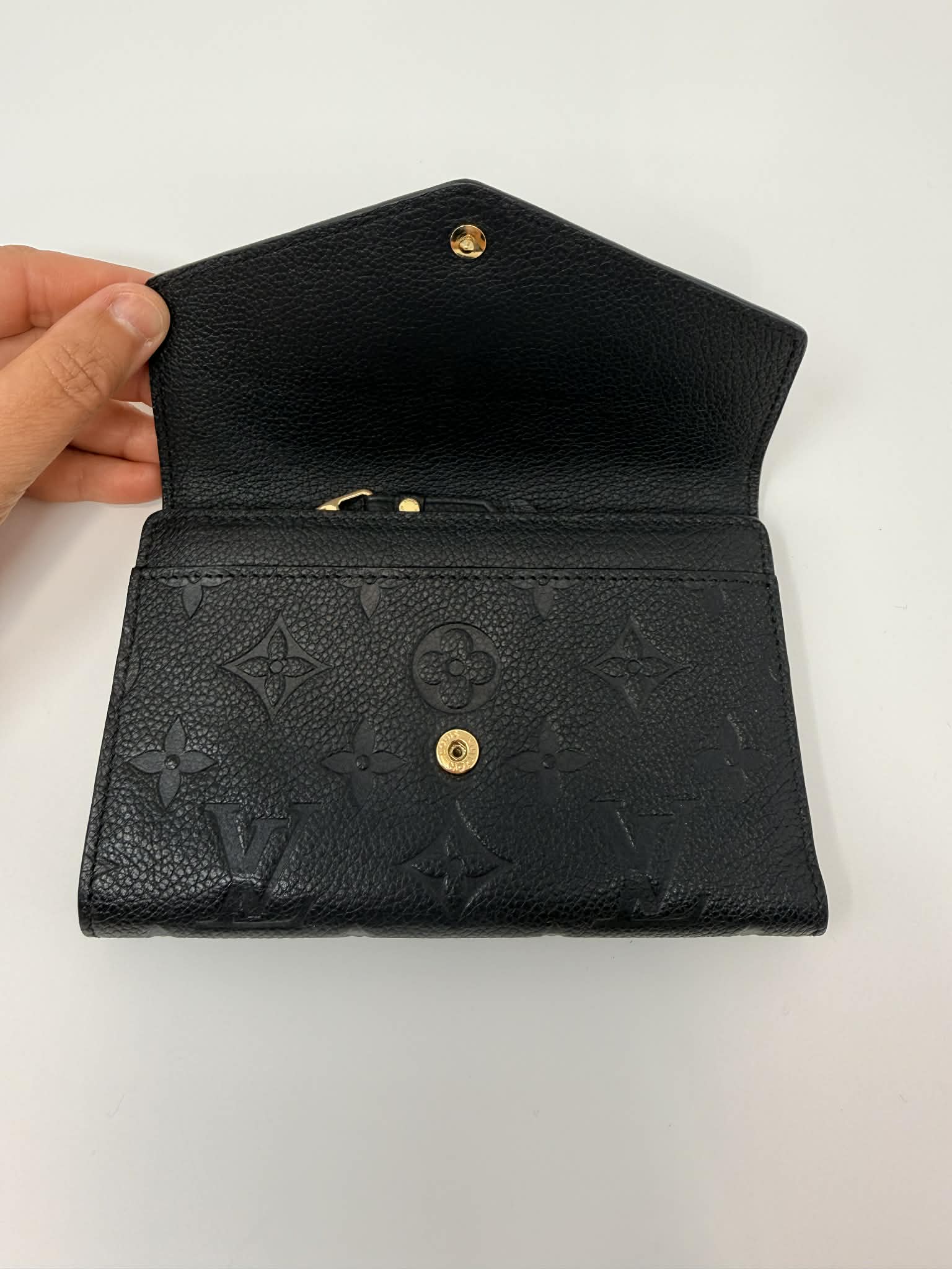 Louis Vuitton Empreinte Compact Curieuse Wallet Black