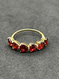 Red Garnet Ring Size 6.5 18K Yellow Gold