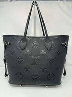 Louis Vuitton Neverfull MM Empreinte Leather Black with Pouch