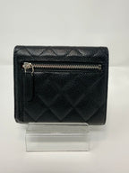 Chanel Caviar Quilted Compact Flap Wallet Black