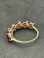 Red Garnet Ring Size 6.5 18K Yellow Gold