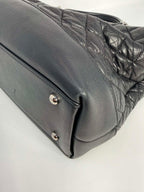 Chanel Aged Calfskin Quilted Be CC Tote Black