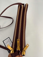 Celine Lambskin Small Trio Crossbody Bag Burgundy
