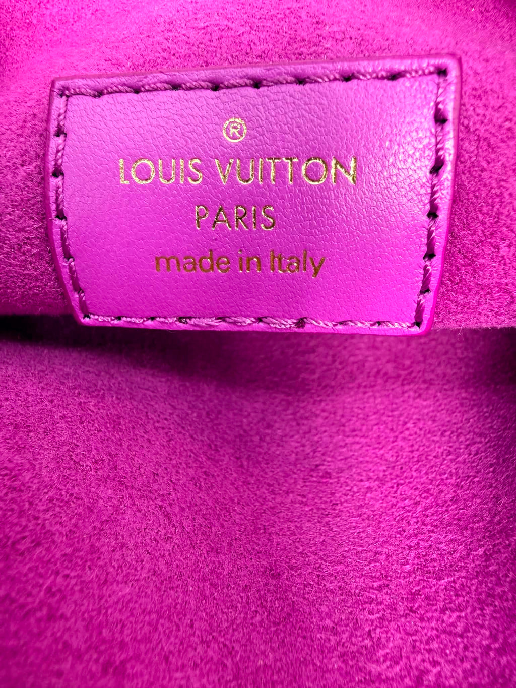 Louis Vuitton Lambskin Embossed Monogram Coussin BB Orchid