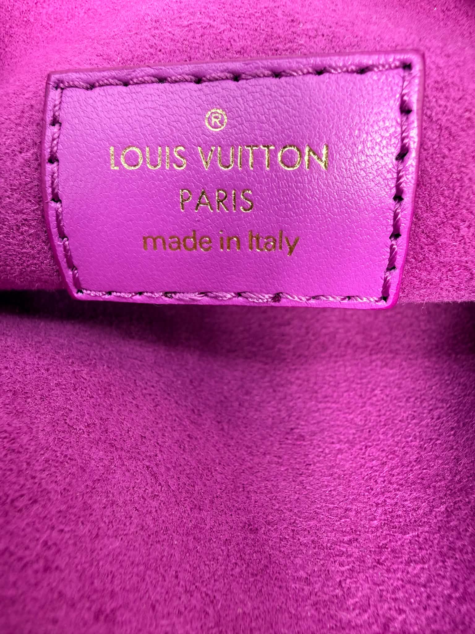 Louis Vuitton Lambskin Embossed Monogram Coussin BB Orchid