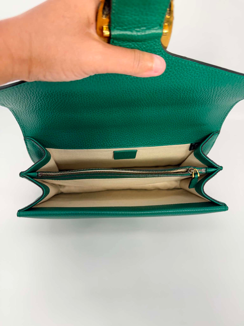 Gucci Dollar Calfskin Crystal Small Dionysus Shoulder Bag Emerald