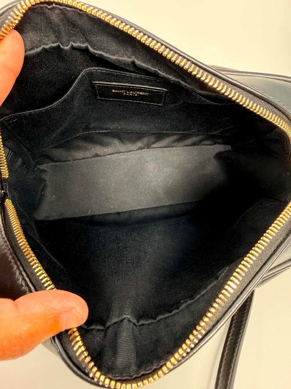 Saint Laurent Calfskin Matelasse Monogram Lou Camera Bag Black