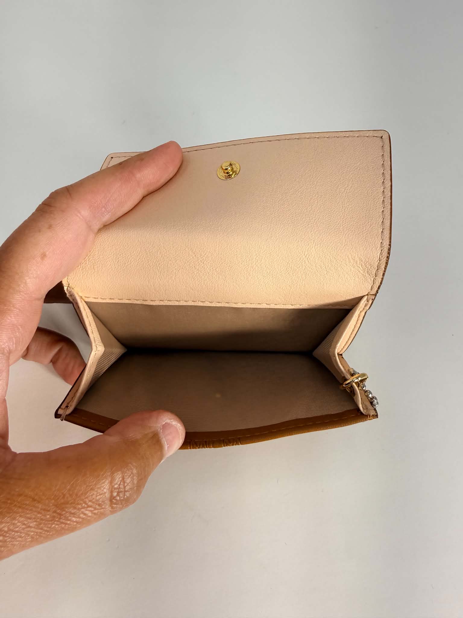 MCM Klara trifold Mini Monogram Charm Wallet