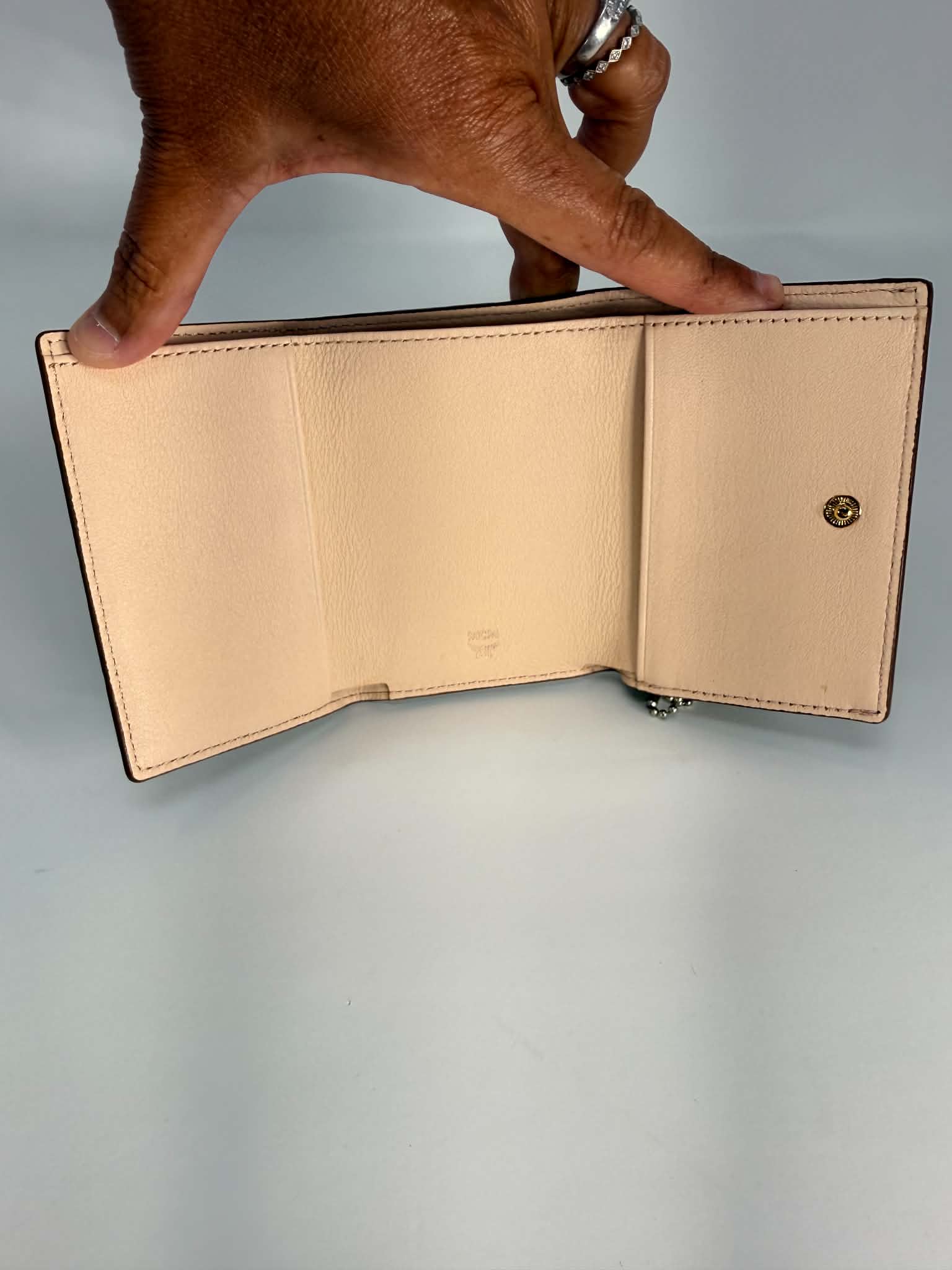 MCM Klara trifold Mini Monogram Charm Wallet