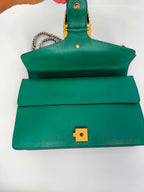 Gucci Dollar Calfskin Crystal Small Dionysus Shoulder Bag Emerald