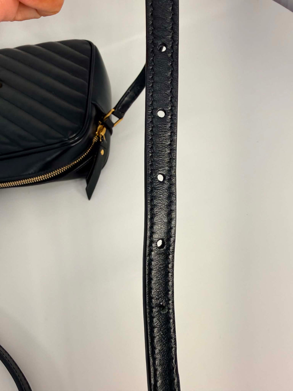 Saint Laurent Calfskin Matelasse Monogram Lou Camera Bag Black