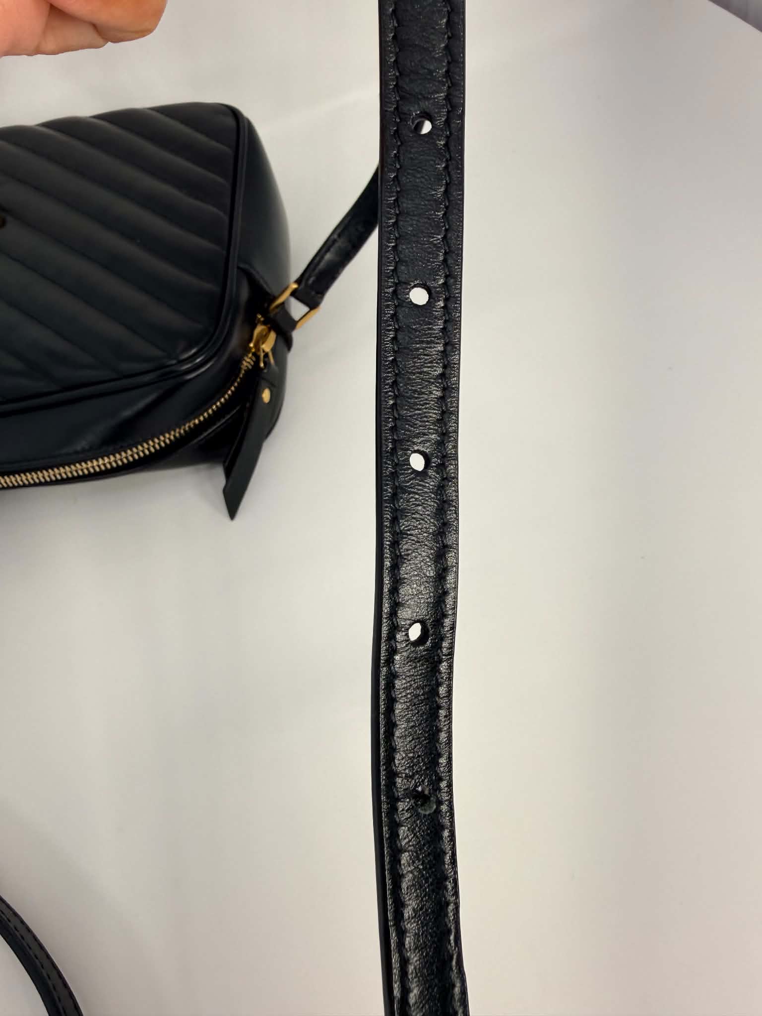 Saint Laurent Calfskin Matelasse Monogram Lou Camera Bag Black