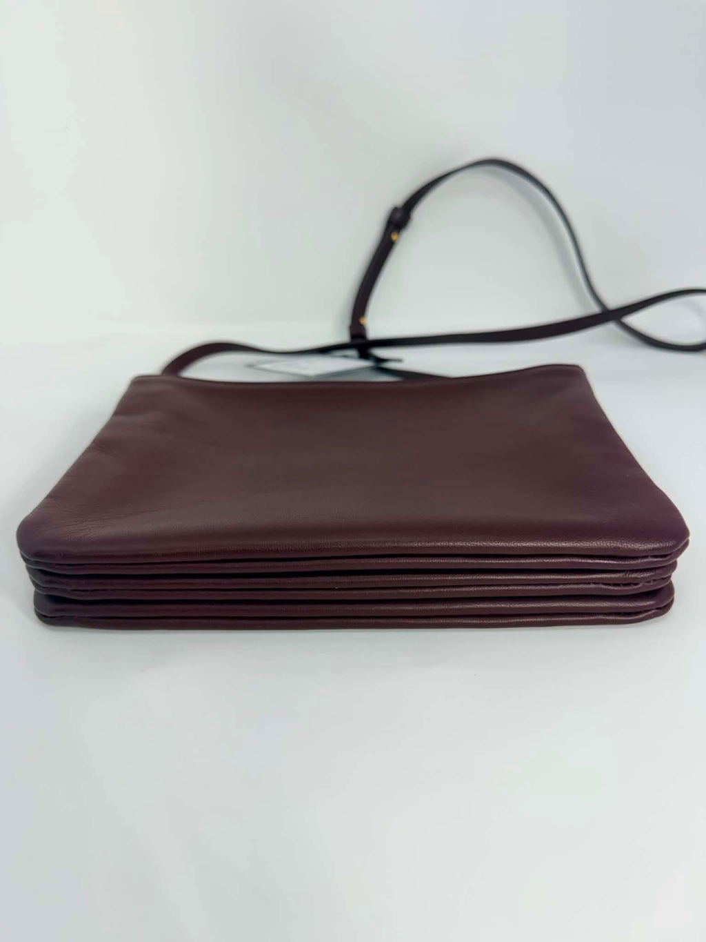 Celine Lambskin Small Trio Crossbody Bag Burgundy
