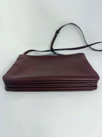 Celine Lambskin Small Trio Crossbody Bag Burgundy