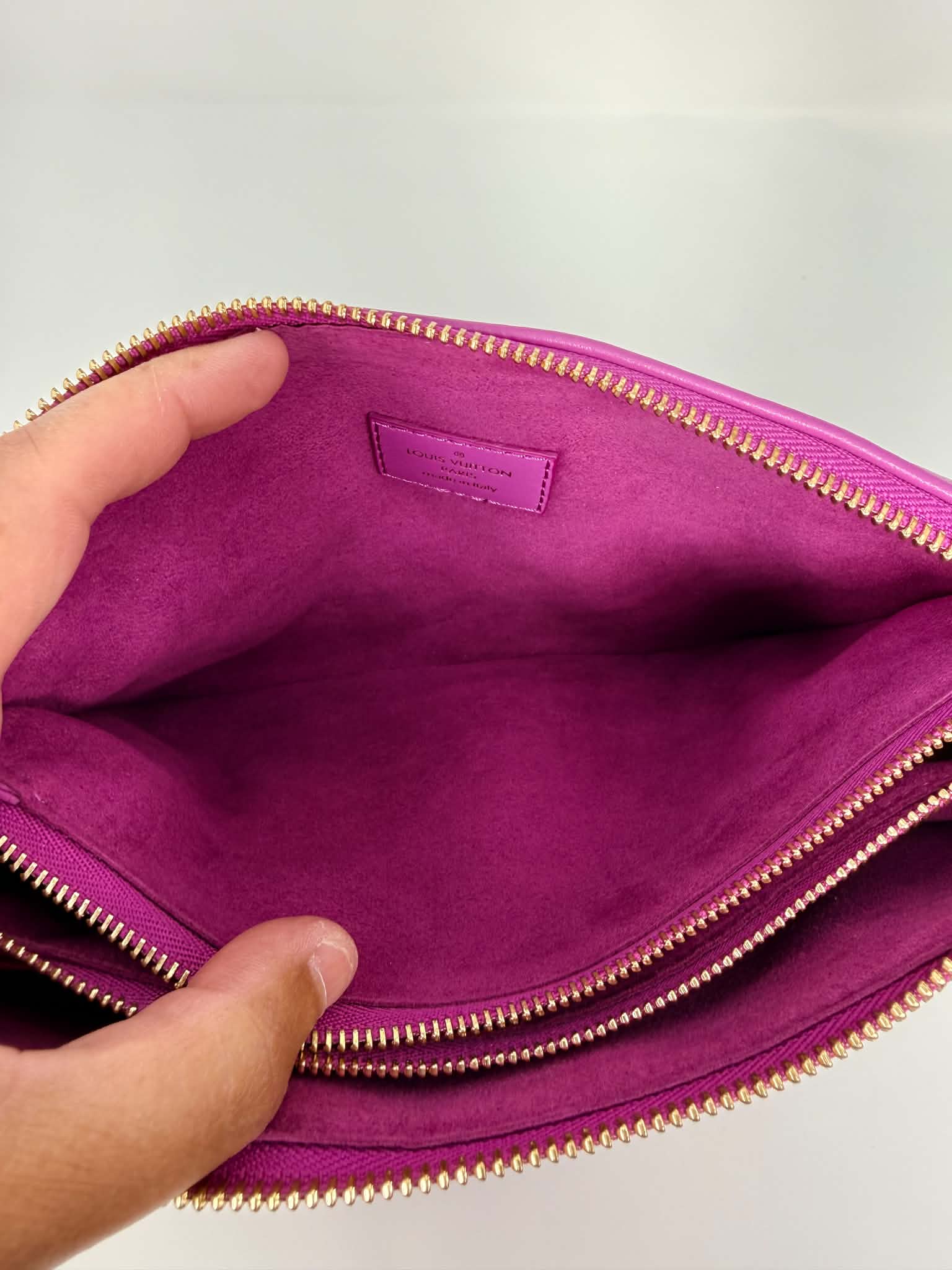 Louis Vuitton Lambskin Embossed Monogram Coussin BB Orchid