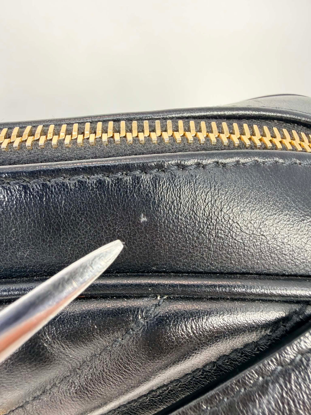 Saint Laurent Calfskin Matelasse Monogram Lou Camera Bag Black