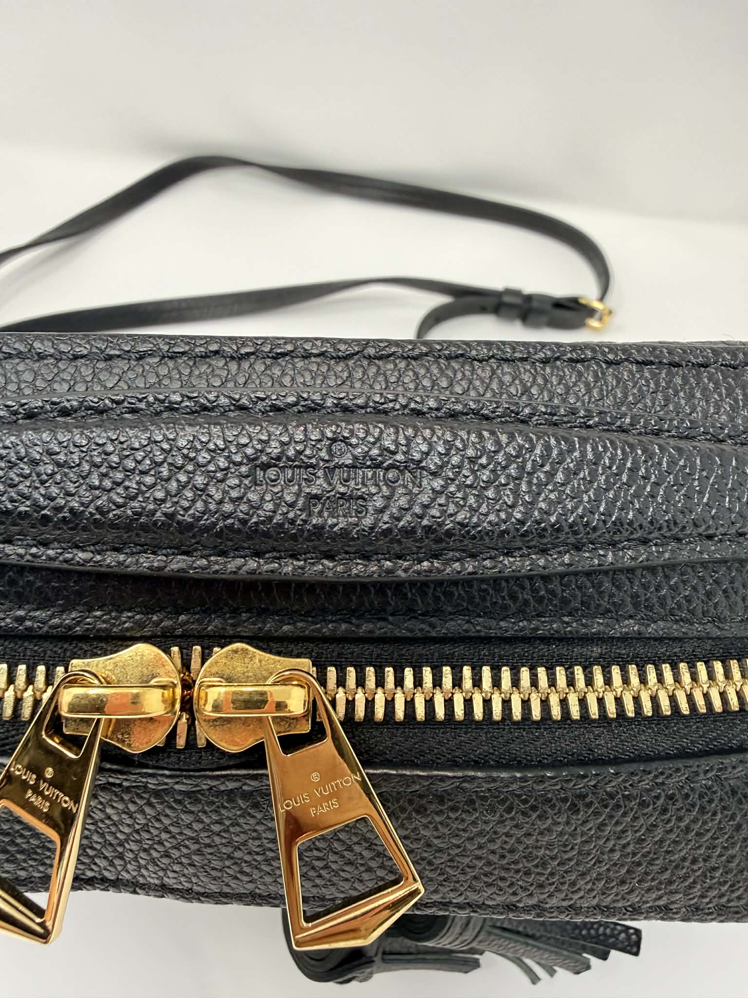 Louis Vuitton Saintonge Black Empreinte Leather