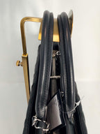 Chanel Aged Calfskin Quilted Be CC Tote Black