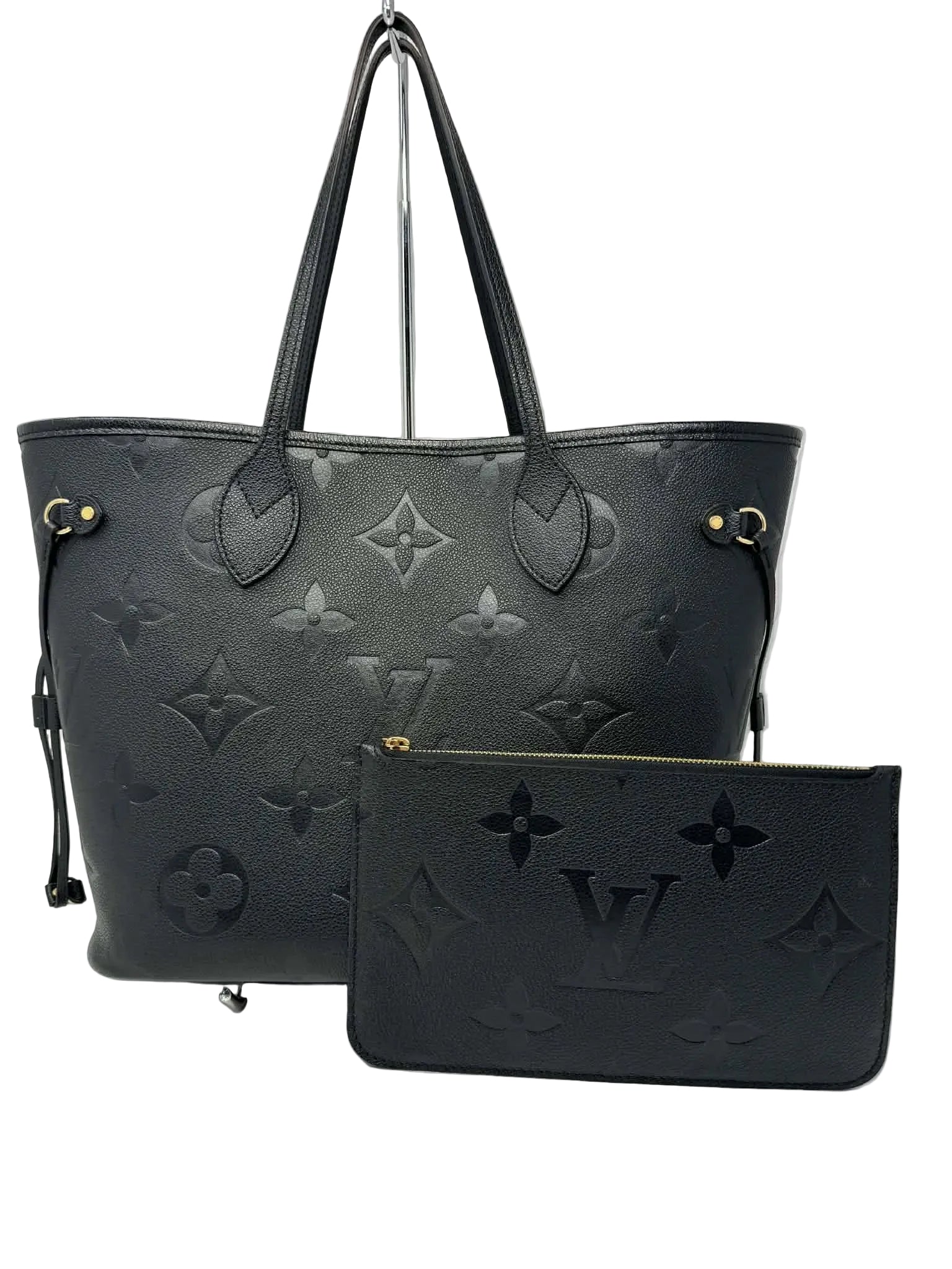 Louis Vuitton Neverfull MM Empreinte Leather Black with Pouch