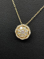 Diamond Pendant in 18K Yellow Gold with Chain