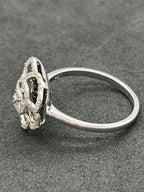 White Gold Rose Ring 18K Size 7