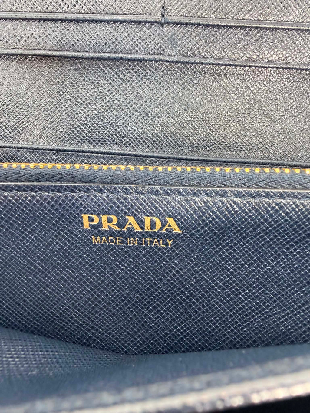 Prada Tessuto Saffiano Triangle Logo Continental Flap Travel Wallet Black