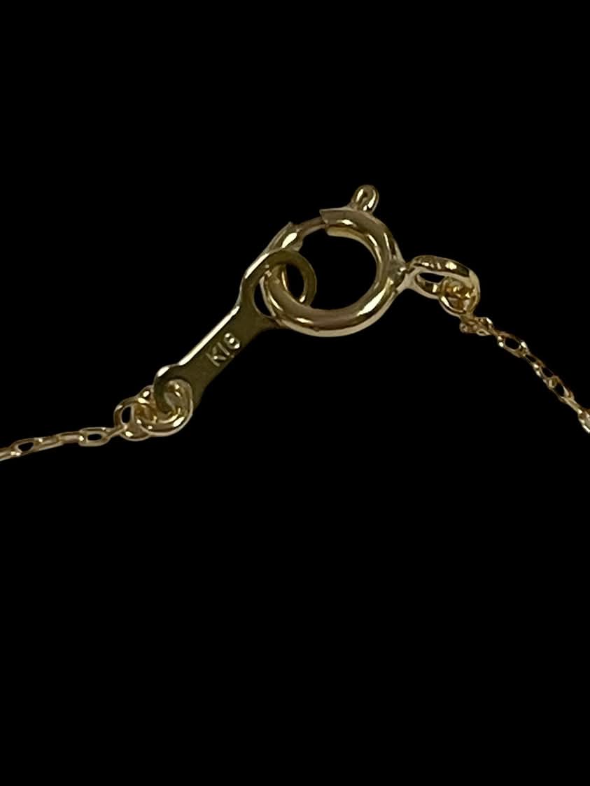 Black and White Diamond Horseshoe in 18K Yellow Gold with Chain