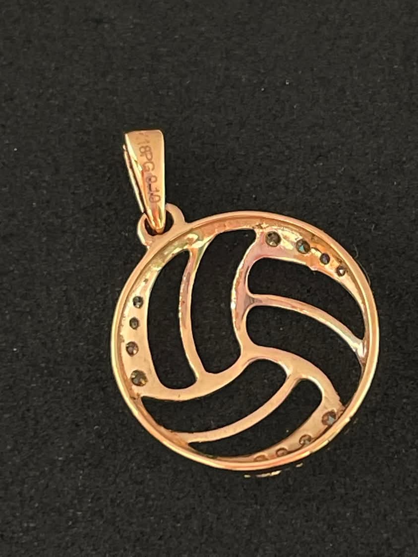 Volleyball Pendant 18K Rose Gold