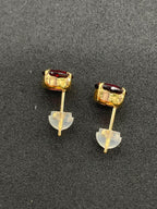 Red Garnet 18K Yellow Gold Earrings