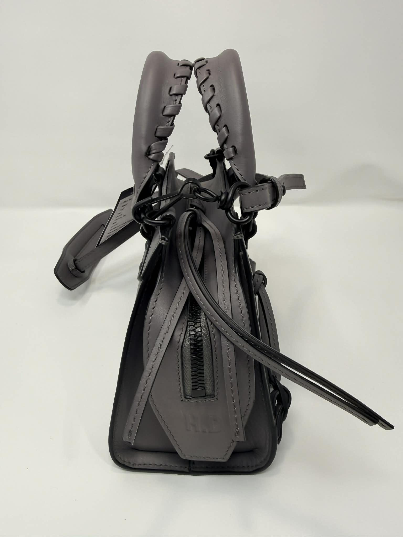 Balenciaga Smooth Calfskin Neo Classic Silver Hardware Mini City Grey