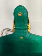 Gucci Dollar Calfskin Crystal Small Dionysus Shoulder Bag Emerald