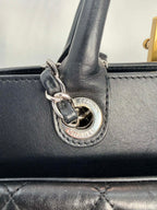 Chanel Aged Calfskin Quilted Be CC Tote Black