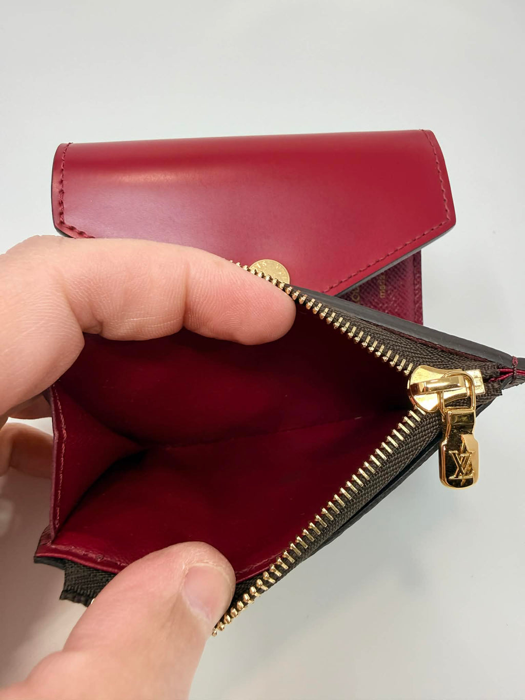 Louis Vuitton Monogram & Burgandy Zoe Wallet