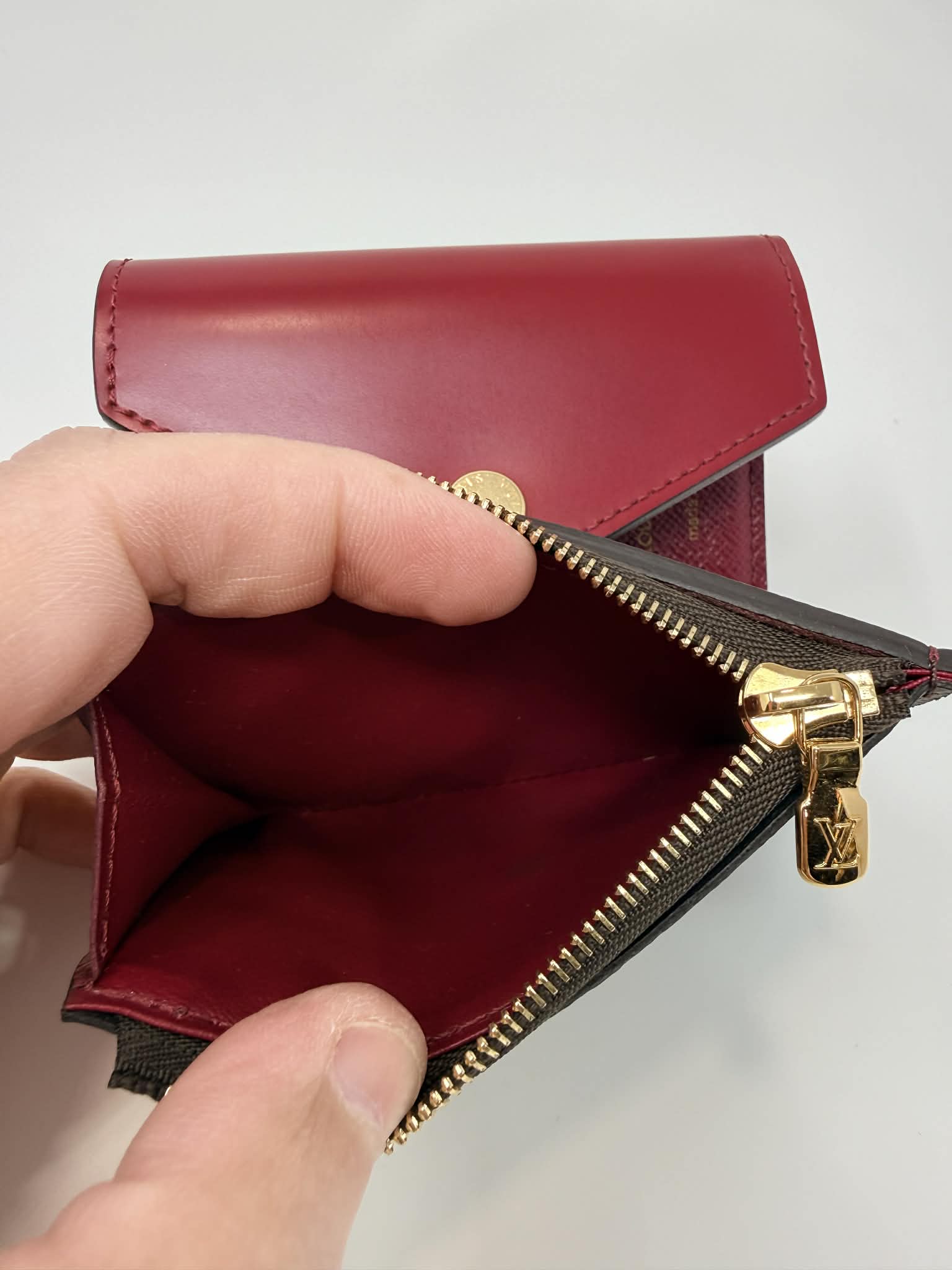 Louis Vuitton Monogram & Burgandy Zoe Wallet