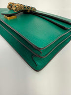Gucci Dollar Calfskin Crystal Small Dionysus Shoulder Bag Emerald