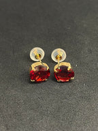 Red Garnet 18K Yellow Gold Earrings