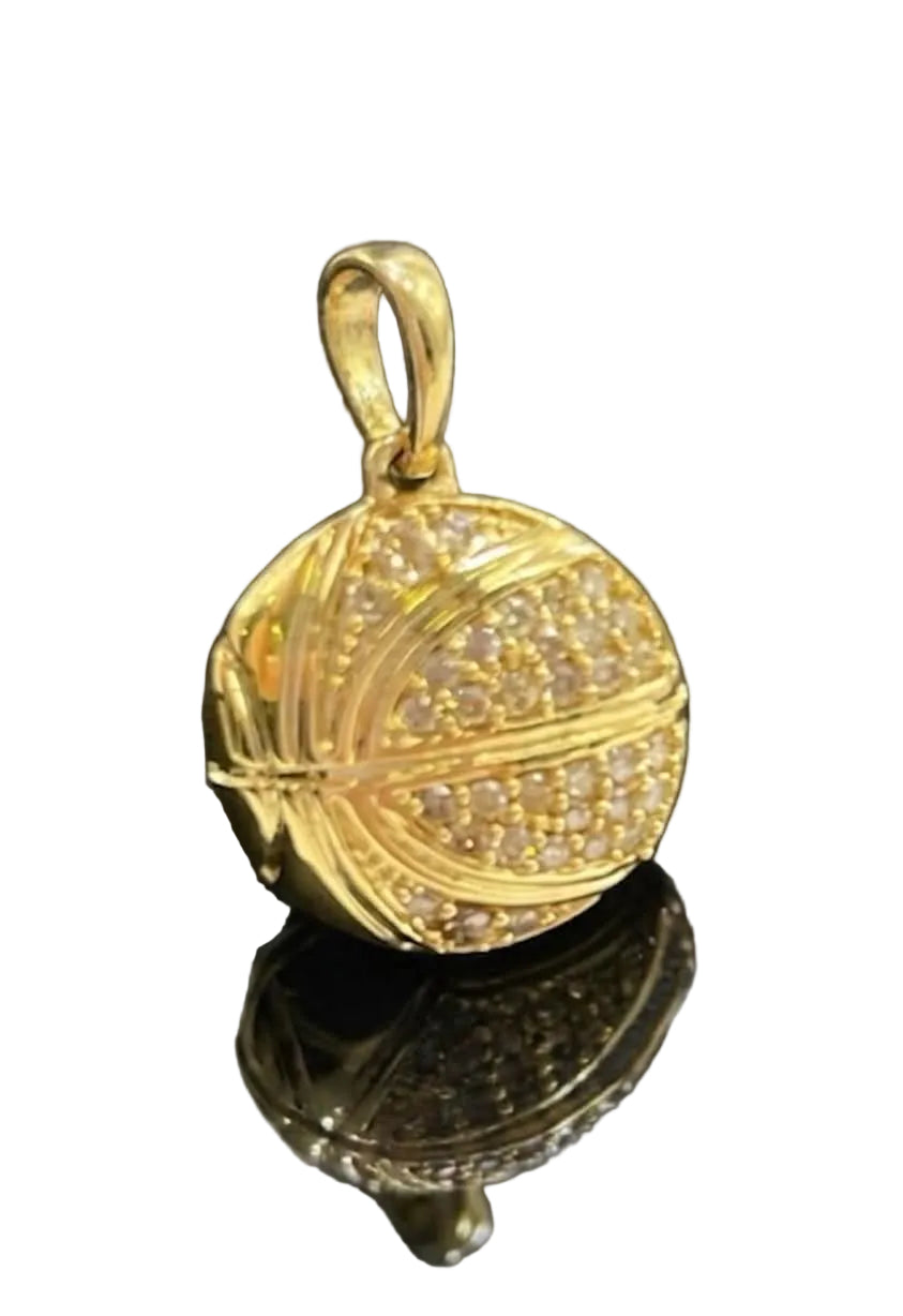 Basketball Pendant 18K Yellow Gold