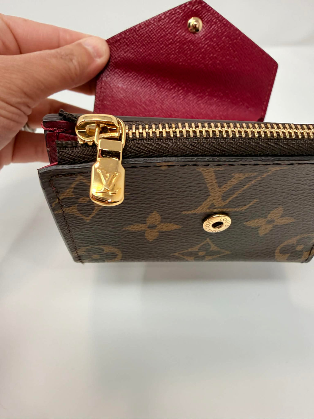 Louis Vuitton Monogram & Burgandy Zoe Wallet