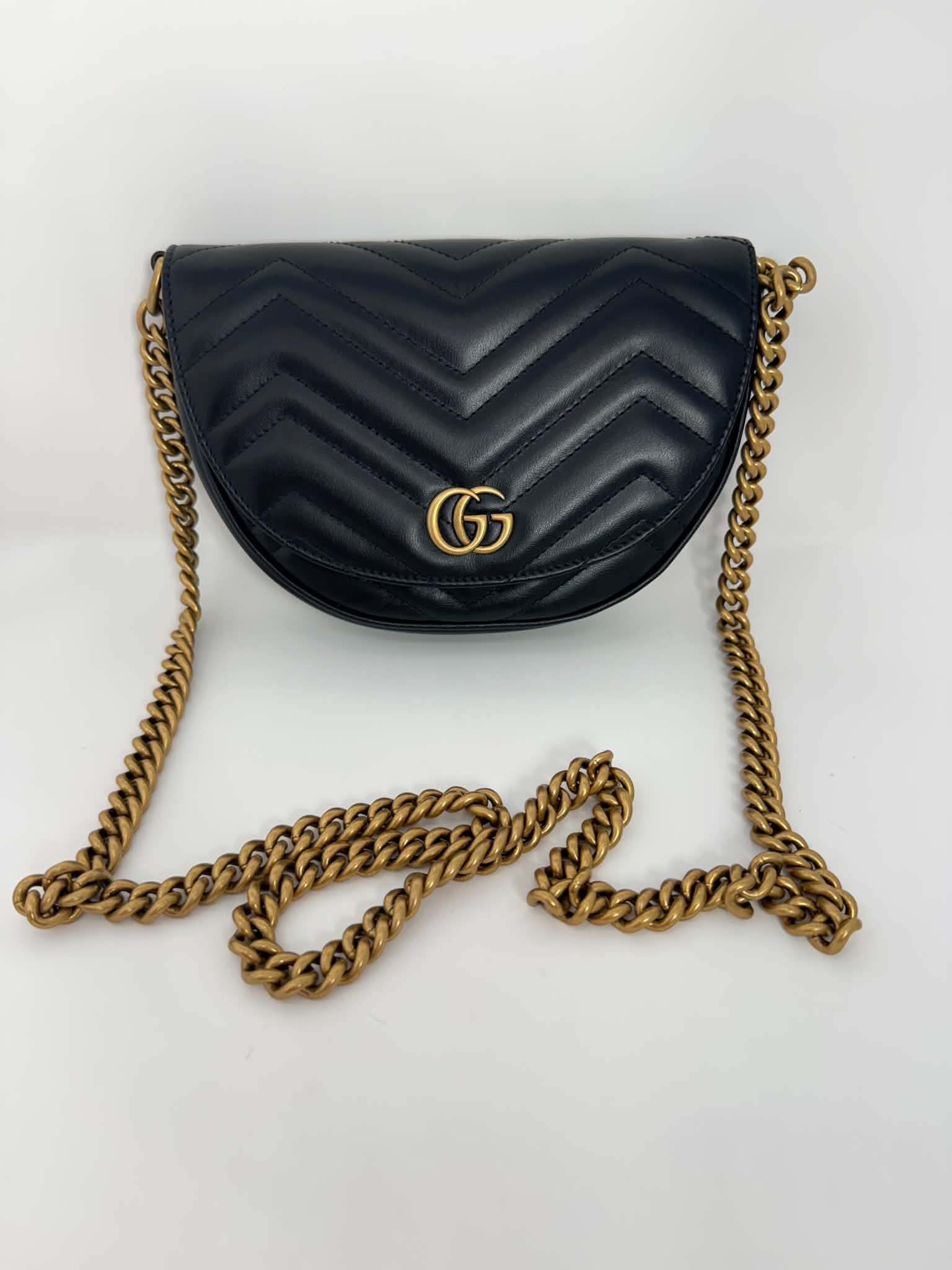 Gucci Marmont Chain Half Moon Crossbody