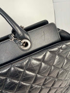 Chanel Aged Calfskin Quilted Be CC Tote Black