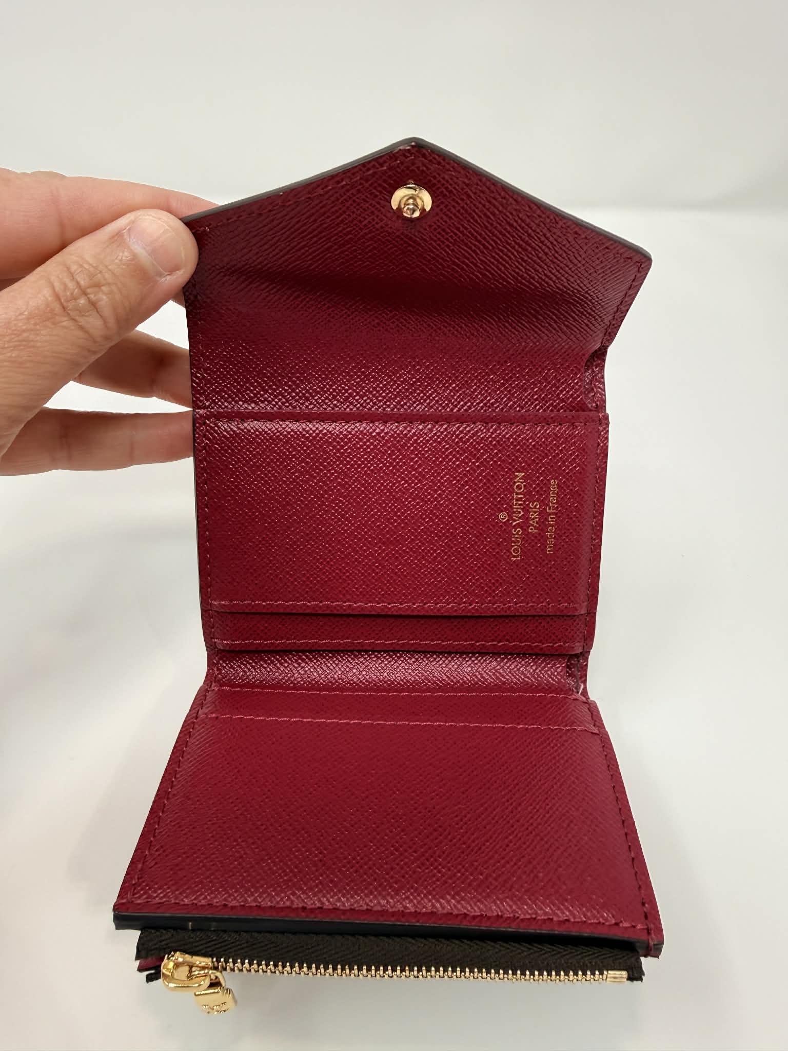 Louis Vuitton Monogram & Burgandy Zoe Wallet
