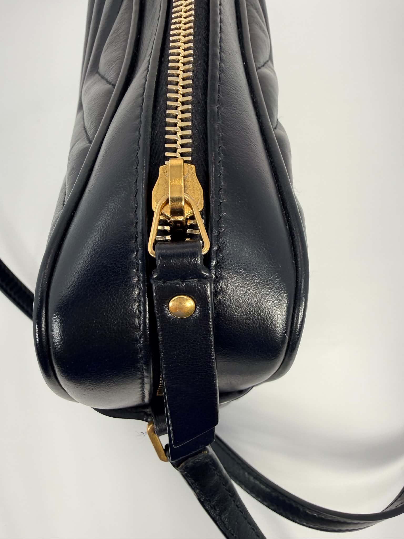 Saint Laurent Calfskin Matelasse Monogram Lou Camera Bag Black