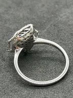 White Gold Rose Ring 18K Size 7